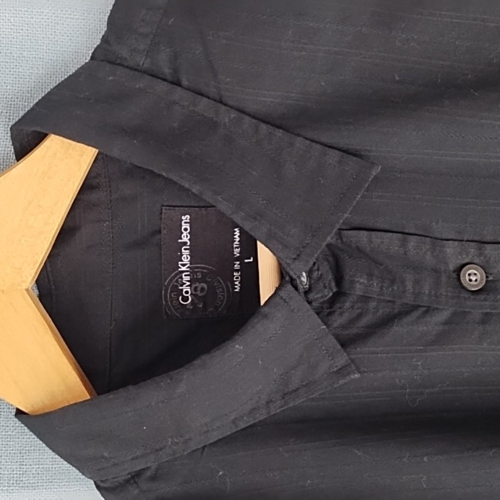 Calvin Klein Jeans Men's L Black Button-Up Shirt